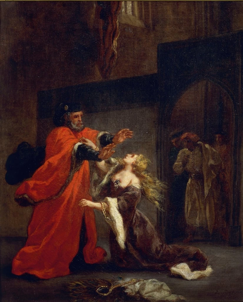 Otello, atto I, scena 3, Desdemona ai piedi di suo padre, 1852 - Musee Saint, Denis, Reims